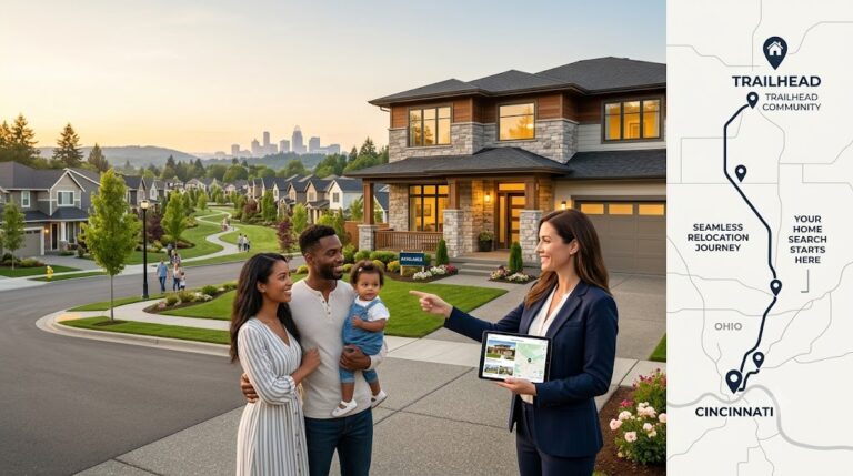 Family exploring Trailhead community